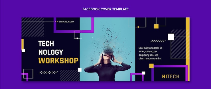 Vetor grátis capa do facebook com tecnologia mínima