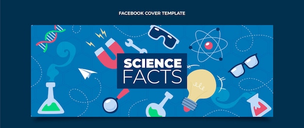 Vetor grátis capa do facebook da ciência plana