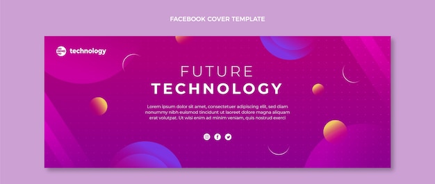 Vetor grátis capa do facebook da tecnologia gradiente de meio-tom