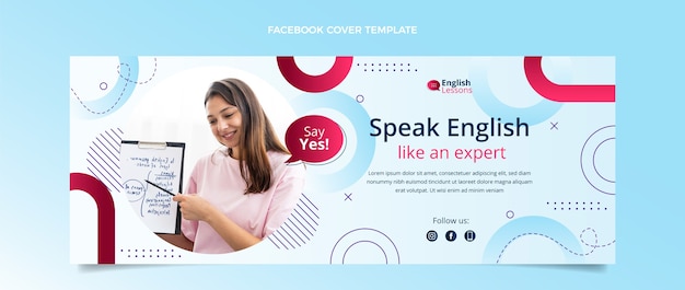 Capa do facebook das aulas de inglês gradiente