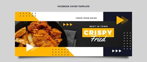 Capa do facebook de comida de design plano