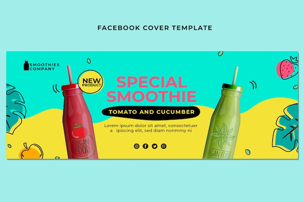 Vetor grátis capa do facebook de comida desenhada à mão
