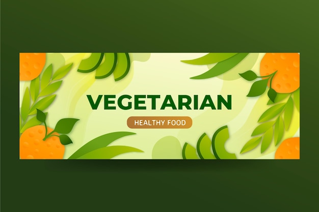 Vetor grátis capa do facebook de comida vegetariana gradiente