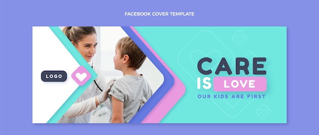 Capa do facebook de cuidados médicos de design plano