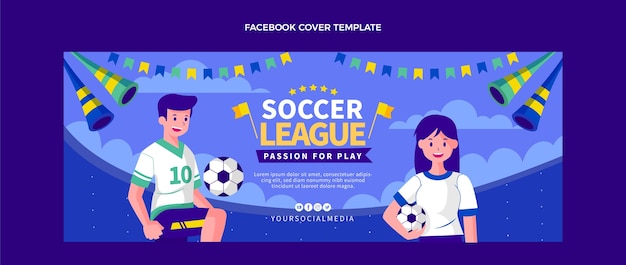 Vetor grátis capa do facebook de futebol