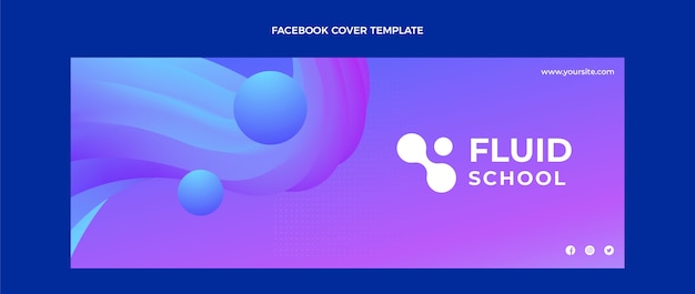 Vetor grátis capa do facebook de tecnologia de fluido abstrato gradiente