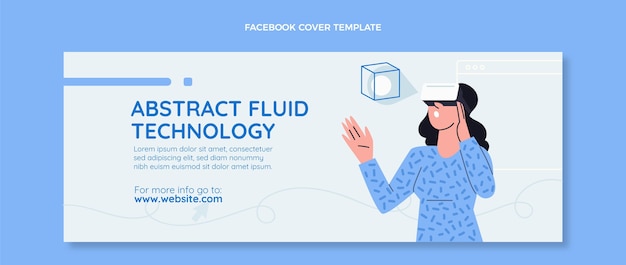 Vetor grátis capa do facebook de tecnologia plana mínima