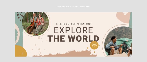 Capa do facebook de viagem desenhada à mão