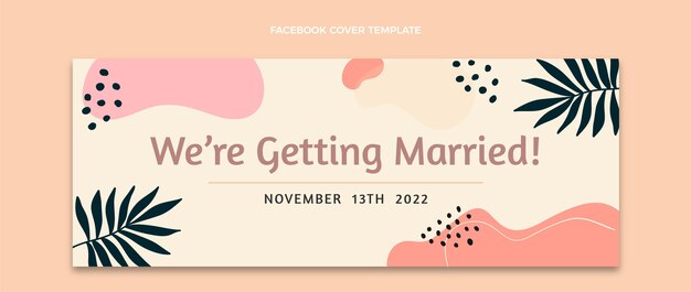 Capa do facebook do casamento abstrato em aquarela
