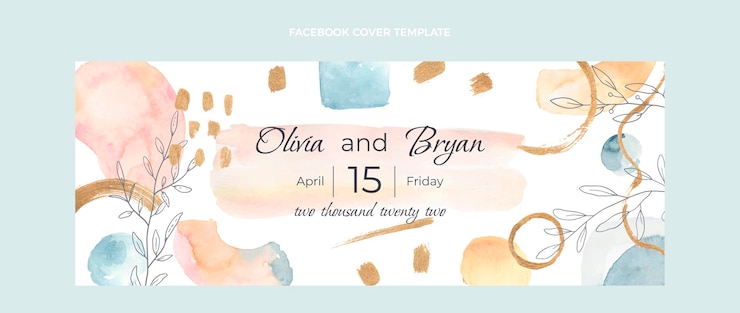 Vetor grátis capa do facebook do casamento desenhada à mão em aquarela