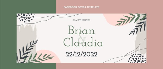 Capa do facebook do casamento desenhada à mão