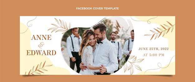 Capa do facebook do casamento desenhada à mão