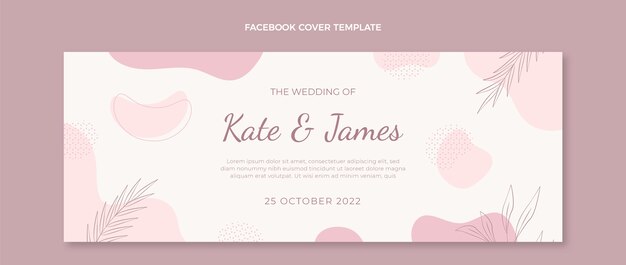 Capa do facebook do casamento desenhada à mão