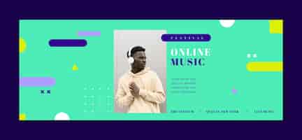 Vetor grátis capa do facebook do festival de música de design plano