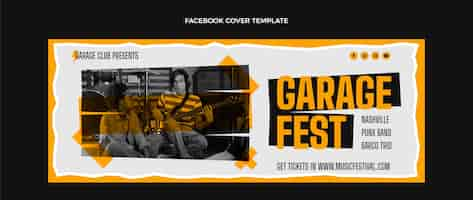 Vetor grátis capa do facebook do festival de música minimalista de design plano