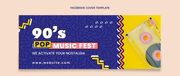 Capa do facebook do festival de música nostálgica dos anos 90