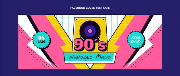 Capa do facebook do festival de música nostálgica dos anos 90
