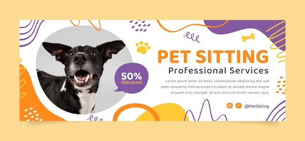 Vetor grátis capa do facebook do serviço de pet sitting