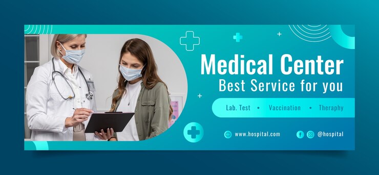 Vetor grátis capa do facebook do serviço de saúde hospitalar