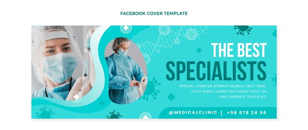 Capa médica para facebook de design plano