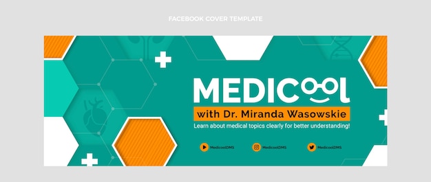 Vetor grátis capa médica para facebook de design plano