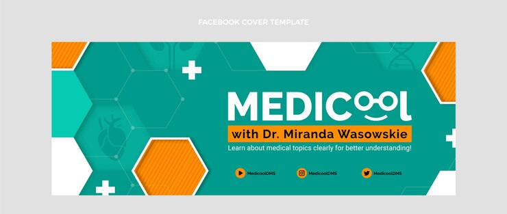 Vetor grátis capa médica para facebook de design plano