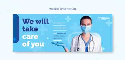 Vetor grátis capa plana médica do facebook