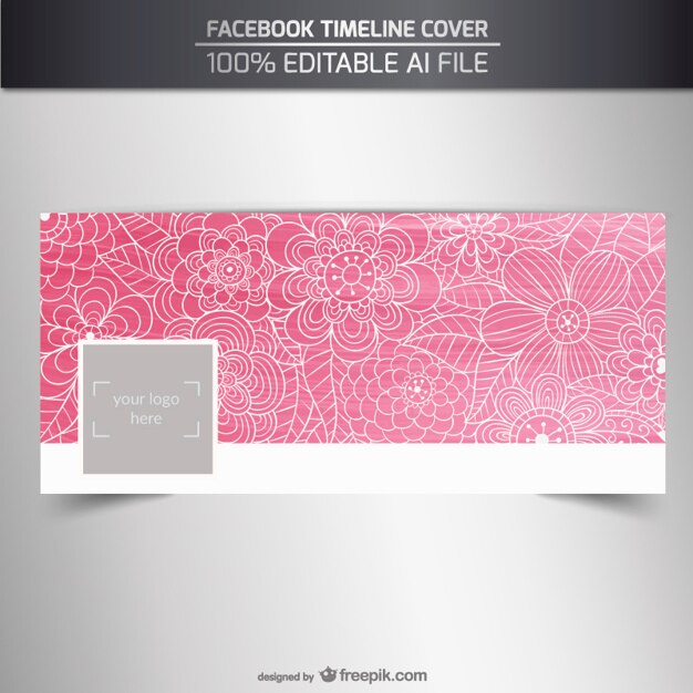 Vetor grátis capa rosa facebook floral