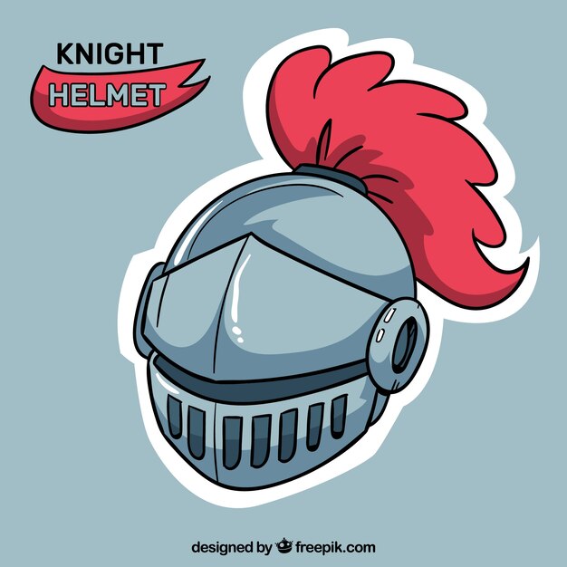 Capacete medieval com estilo desenhado à mão