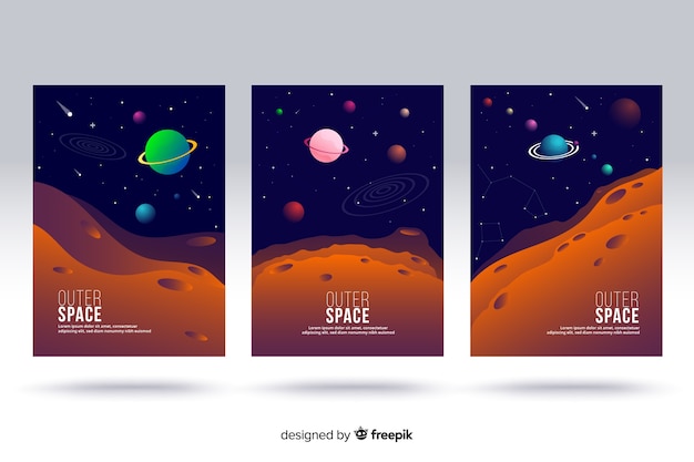 Vetor grátis capas de espaço exterior