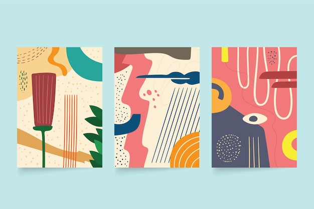 Capas de formas abstratas mão desenhada