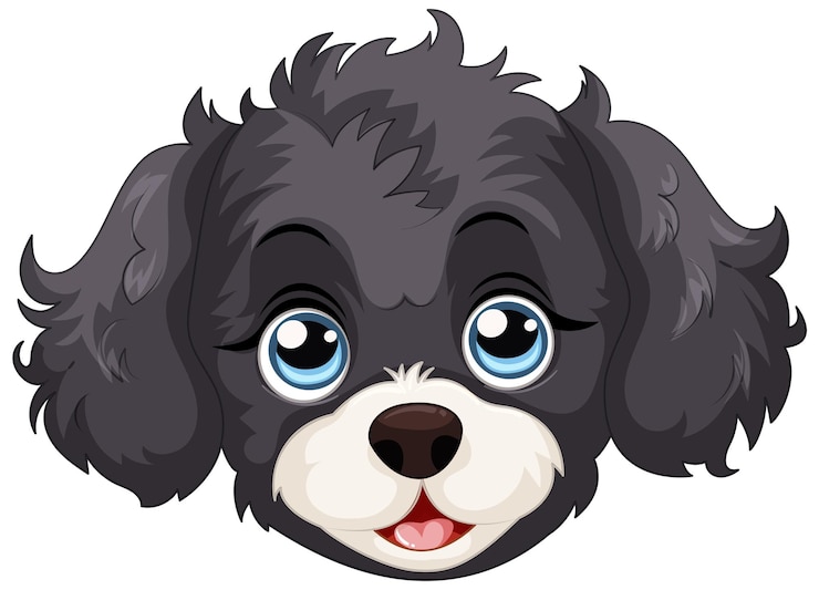 Vetor grátis cara de cachorrinho de desenho animado adorável