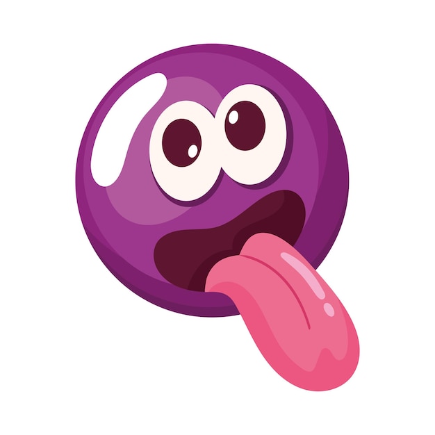 Vetor grátis cara de emoticon louco roxo