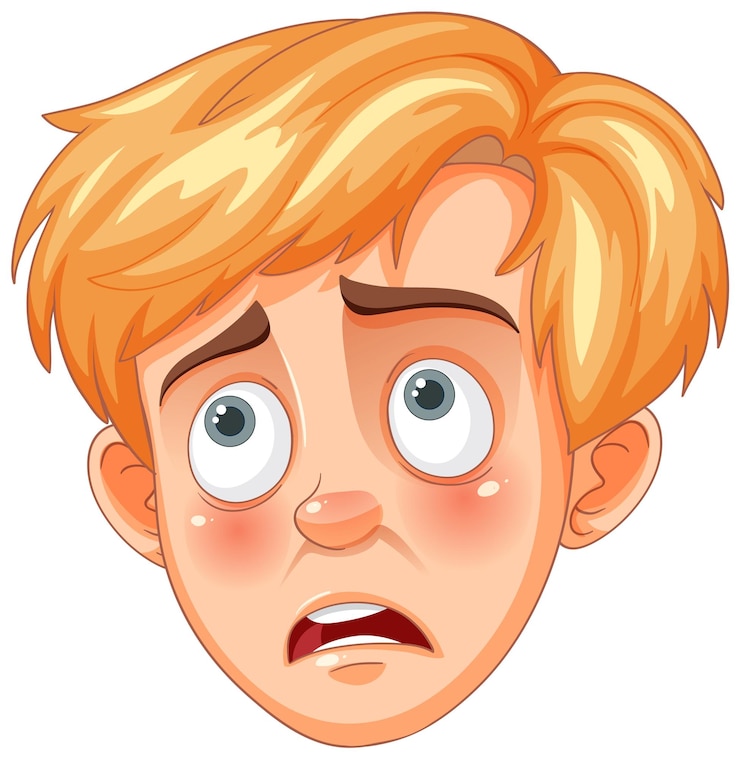 Vetor grátis cara de menino de desenho animado surpresa