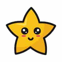 Vetor grátis cara emoji fofa de estrela