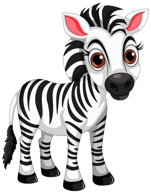 Vetor grátis caracter de animal de desenho animado cute zebra