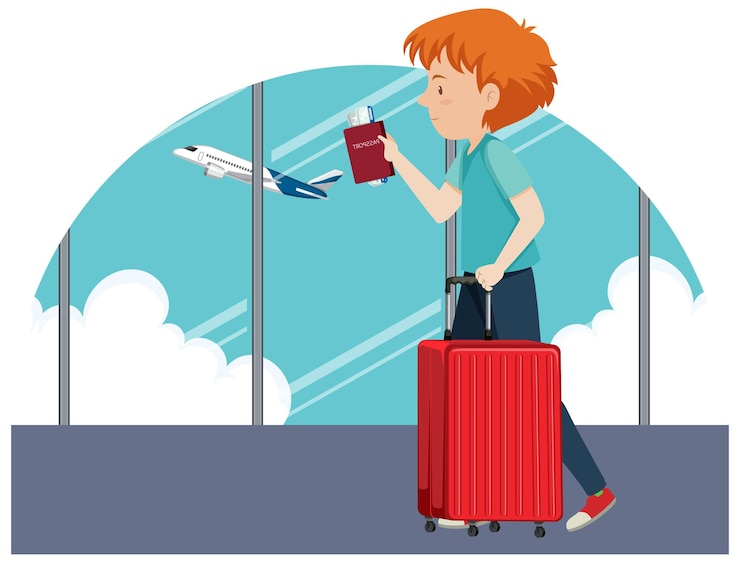 Vetor grátis caráter simples de turista