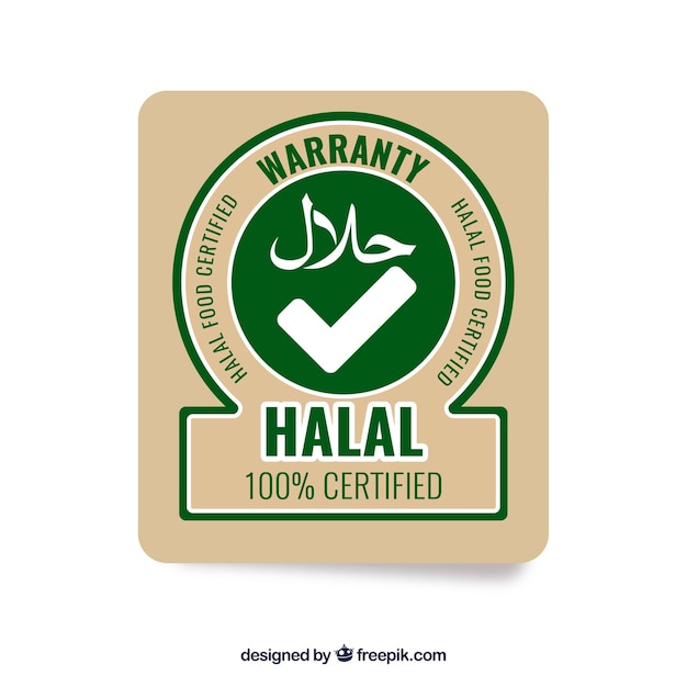 Vetor grátis carimbo halal moderno com design plano