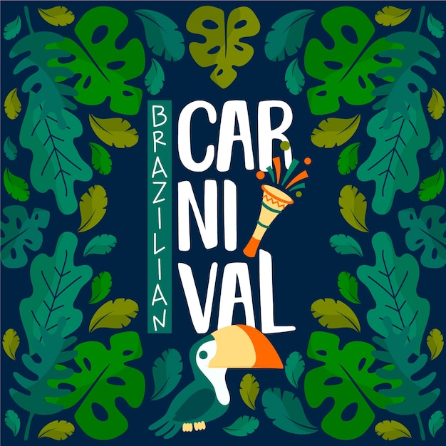 Carnaval brasileiro de mão desenhada