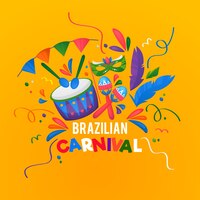 Carnaval brasileiro de mão desenhada