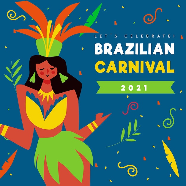 Vetor grátis carnaval brasileiro desenhado à mão