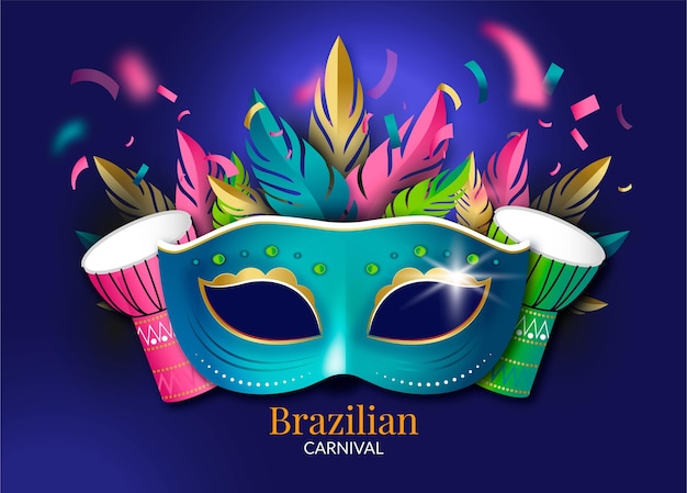 Carnaval brasileiro realista ilustrado