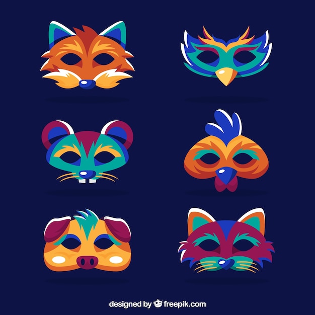 Carnival mask collection of six