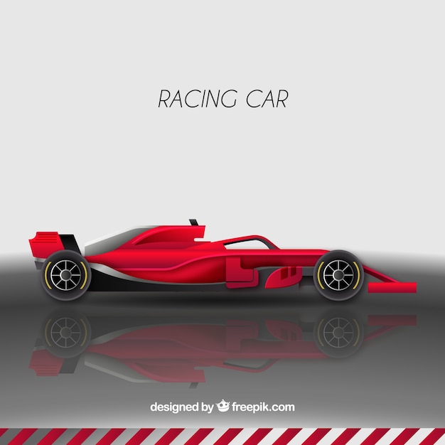Vetor grátis carro de corrida vermelho fórmula 1