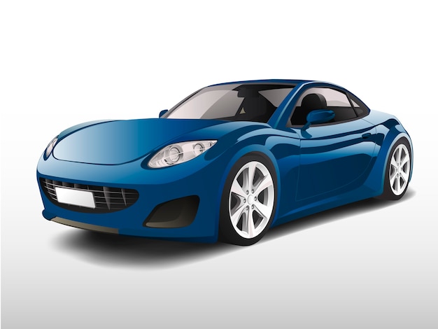 Carro esportivo azul isolado no branco vector