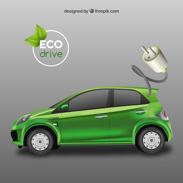 Vetor grátis carro verde ecologic