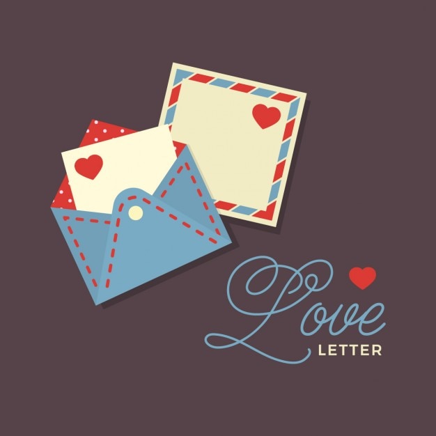 Vetor grátis carta de amor do vetor com tipografia
