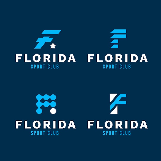 Vetor grátis carta de logotipo de design plano f