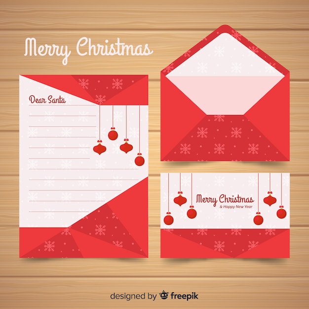 Carta de natal e envelope design