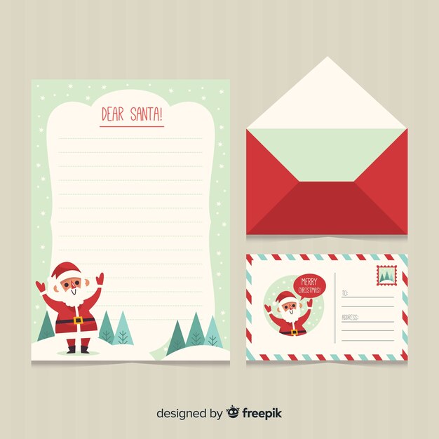 Carta de Natal e envelope